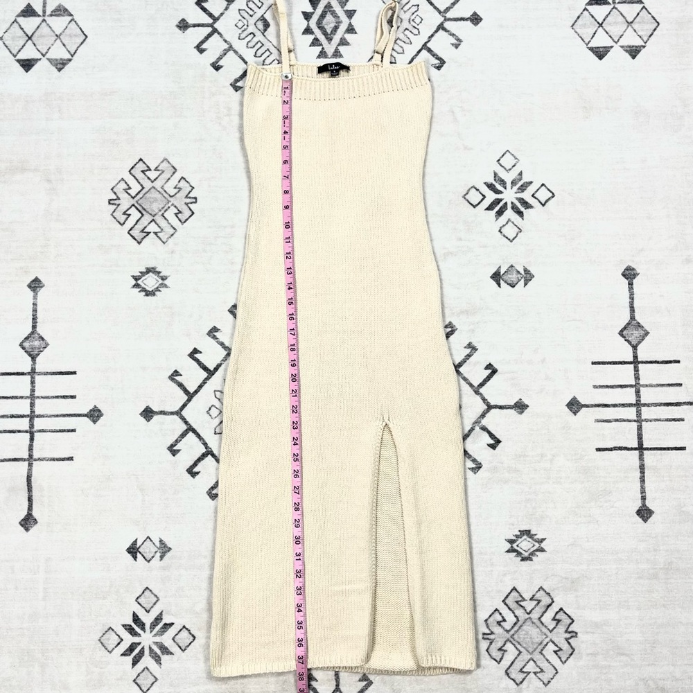 Lulus Warmer Love Cable Knit Midi Dress in Ivory Small - Picture 7 of 10